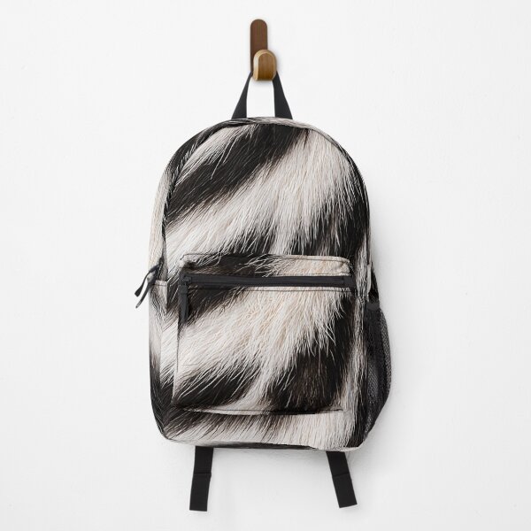 Item preview, White Tiger Back Fur Pattern - Realistic Black & White Symmetrical Design designed and sold by Nine Lives Studio.