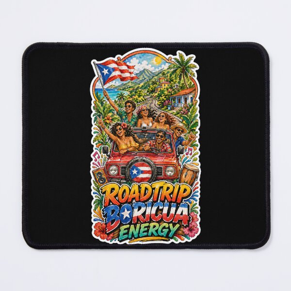 Item preview, Roadtrip Boricua Energy Puerto Rico Flag Island designed and sold by No Limits T-Shirts.