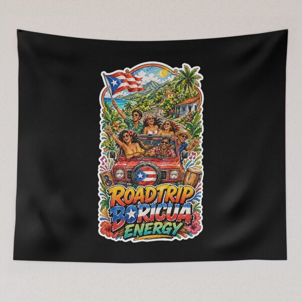 Item preview, Viaje por carretera Boricua Energy Puerto Rico Flag Island designed and sold by No Limits T-Shirts.