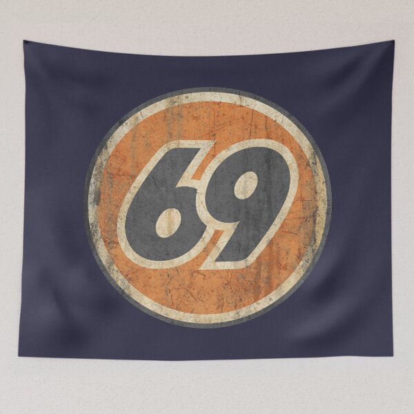 Item preview, 69 Motorsport • Retro Racing Decal • Distressed Vintage Garage Emblem designed and sold by Turboscope.