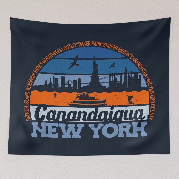 Item preview, Canandaigua New York Sunset Retro Vintage Local Pride Logo designed and sold by CRHPOD20.