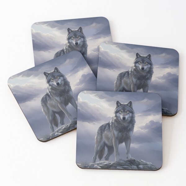 Item preview, Mystic Wolf Under Stormy Sky | Digital Wildlife Art designed and sold by RkskArt.