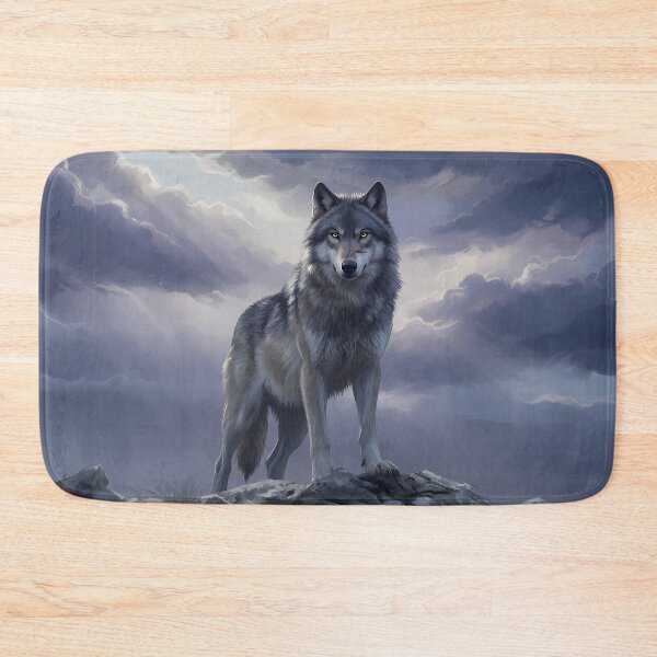 Item preview, Mystic Wolf Under Stormy Sky | Digital Wildlife Art designed and sold by RkskArt.