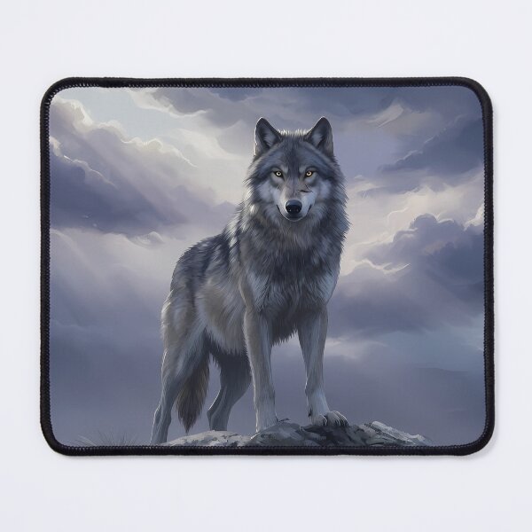 Item preview, Mystic Wolf Under Stormy Sky | Digital Wildlife Art designed and sold by RkskArt.
