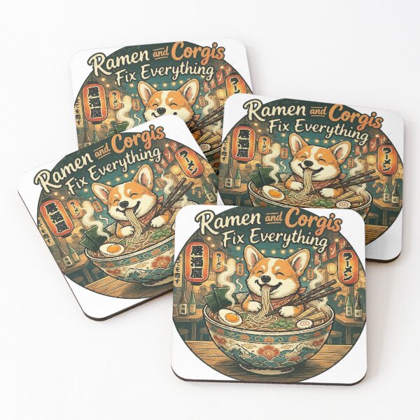 Item preview, Funny Corgi Ramen Fix Everything Shirt, Cute Corgi Japanese Ramen Bowl Tee, Unique Corgi Food Lover Gift for Dog and Ramen Lovers designed and sold by Wearable Canvas...