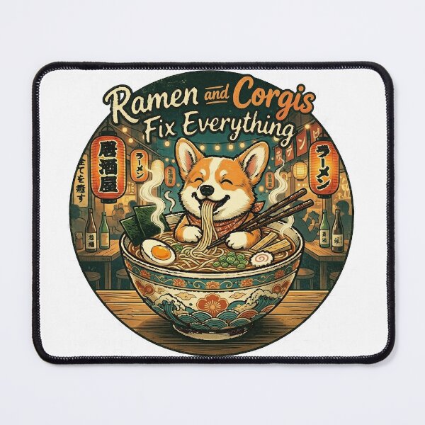 Item preview, Funny Corgi Ramen Fix Everything Shirt, Cute Corgi Japanese Ramen Bowl Tee, Unique Corgi Food Lover Gift for Dog and Ramen Lovers designed and sold by Wearable Canvas...