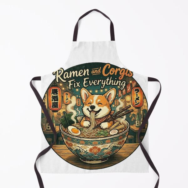 Item preview, Funny Corgi Ramen Fix Everything Shirt, Cute Corgi Japanese Ramen Bowl Tee, Unique Corgi Food Lover Gift for Dog and Ramen Lovers designed and sold by Wearable Canvas...
