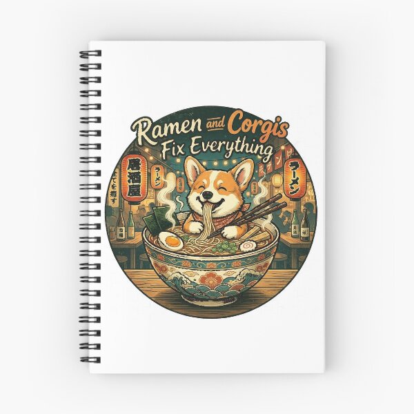 Item preview, Funny Corgi Ramen Fix Everything Shirt, Cute Corgi Japanese Ramen Bowl Tee, Unique Corgi Food Lover Gift for Dog and Ramen Lovers designed and sold by Wearable Canvas...
