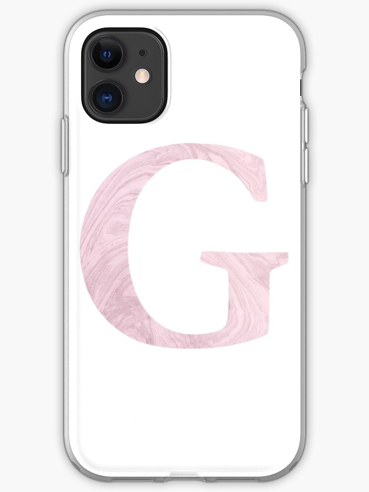 G Pink Marble Letter Iphone Case Cover By Leenums Redbubble