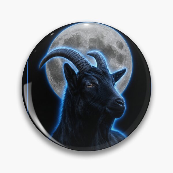 Item preview, Midnight Moon Goat – Blue Aura Gothic Fantasy designed and sold by Witch Joseph.