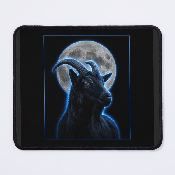 Item preview, Midnight Moon Goat – Blue Aura Gothic Fantasy designed and sold by Witch Joseph.