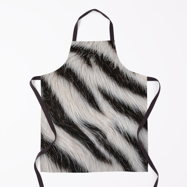Item preview, White Tiger Diagonal Stripe Pattern - Realistic Black & White Fur Print designed and sold by Nine Lives Studio.