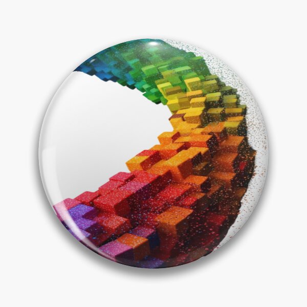 Item preview, The Moving Chromatic Ribbon, 3D Cube Rainbow Ribbon - Dynamic Abstract Art with Colored Particles designed and sold by RAYBIL.