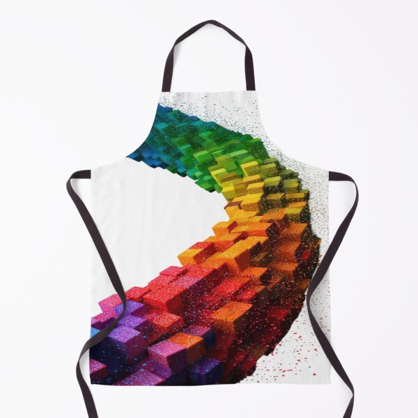 Item preview, The Moving Chromatic Ribbon, 3D Cube Rainbow Ribbon - Dynamic Abstract Art with Colored Particles designed and sold by RAYBIL.