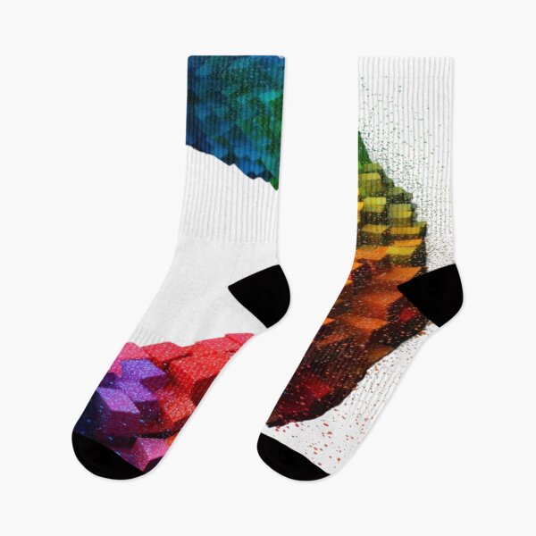 Item preview, The Moving Chromatic Ribbon, 3D Cube Rainbow Ribbon - Dynamic Abstract Art with Colored Particles designed and sold by RAYBIL.