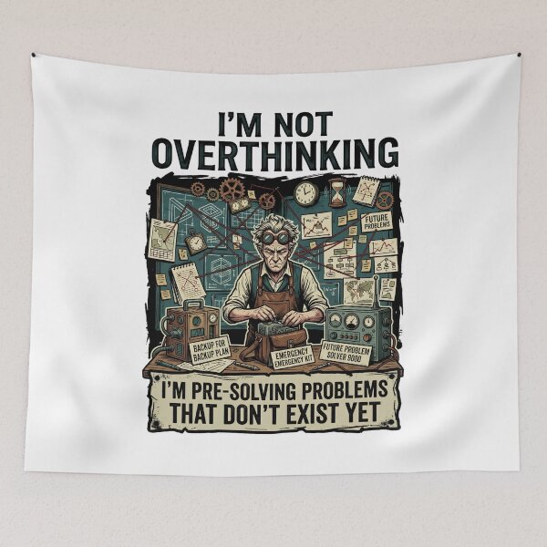 Item preview, I'm Not Overthinking I'm Pre-Solving Problems That Don't Exist Yet Retro Humor designed and sold by get55shirt.