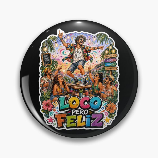 Item preview, Loco Pero Feliz Crazy Happy Spanish Party Vibes designed and sold by No Limits T-Shirts.