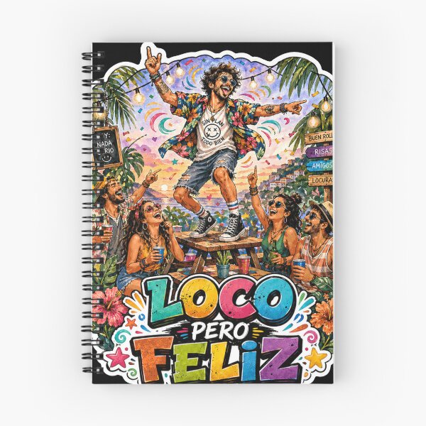 Item preview, Loco Pero Feliz Crazy Happy Spanish Party Vibes designed and sold by No Limits T-Shirts.