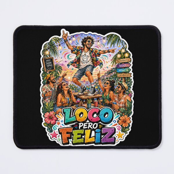 Item preview, Loco Pero Feliz Crazy Happy Spanish Party Vibes designed and sold by No Limits T-Shirts.