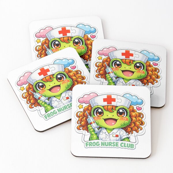 Item preview, Frog Nurse Club – Kawaii Frog Sticker Series designed and sold by ARTERAMIX.