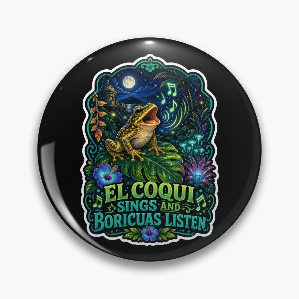 Item preview, El Coqui Sings Boricuas Listen Puerto Rico Frog designed and sold by No Limits T-Shirts.