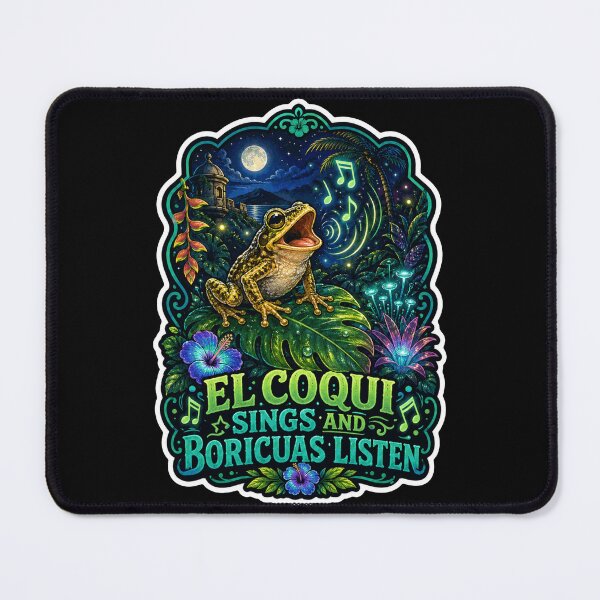 Item preview, El Coqui Sings Boricuas Listen Puerto Rico Frog designed and sold by No Limits T-Shirts.
