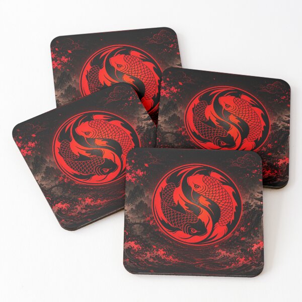 Item preview, Crimson Yin Yang Koi: Balance, Strength, and Prosperity designed and sold by Fei Long Design Hub.