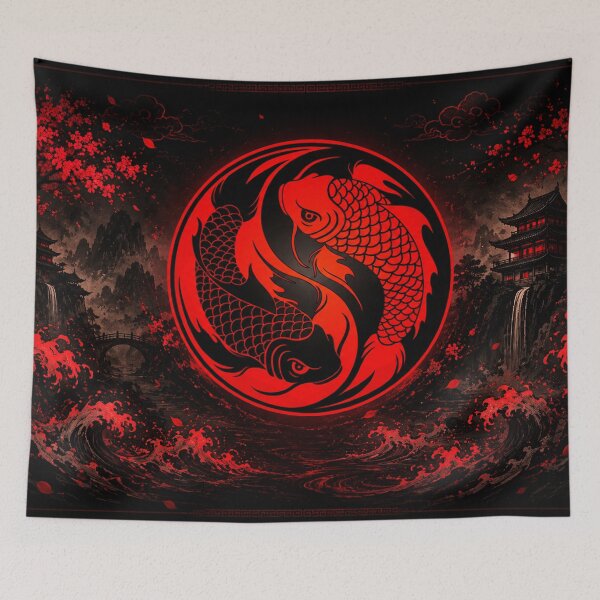 Item preview, Crimson Yin Yang Koi: Balance, Strength, and Prosperity designed and sold by Fei Long Design Hub.