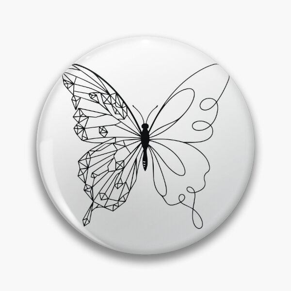 Item preview, Geometric and Organic Split Butterfly Line Art - Dual Aesthetic Graphic - Minimalist Tattoo Style designed and sold by BestChoiceService.