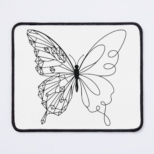 Item preview, Geometric and Organic Split Butterfly Line Art - Dual Aesthetic Graphic - Minimalist Tattoo Style designed and sold by BestChoiceService.