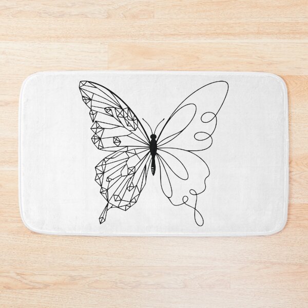 Item preview, Geometric and Organic Split Butterfly Line Art - Dual Aesthetic Graphic - Minimalist Tattoo Style designed and sold by BestChoiceService.