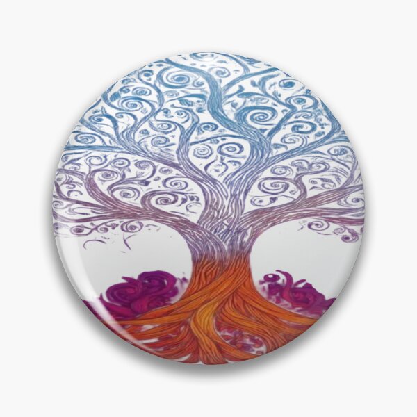 Item preview, The Tree That Connects Earth to Heaven, Spiritual Tree of Life - Red Roots and Blue Spiral Crown designed and sold by RAYBIL.