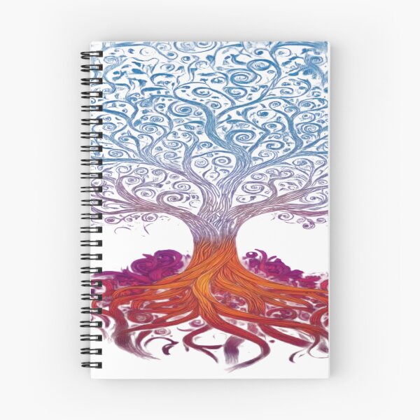 Item preview, The Tree That Connects Earth to Heaven, Spiritual Tree of Life - Red Roots and Blue Spiral Crown designed and sold by RAYBIL.