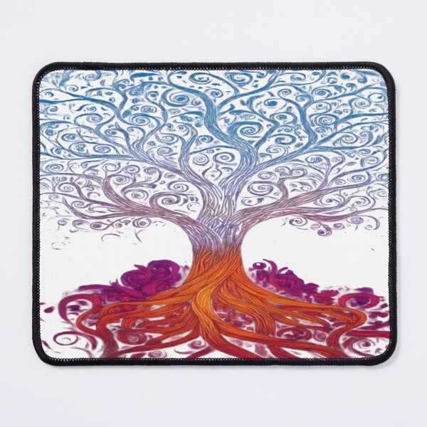 Item preview, The Tree That Connects Earth to Heaven, Spiritual Tree of Life - Red Roots and Blue Spiral Crown designed and sold by RAYBIL.