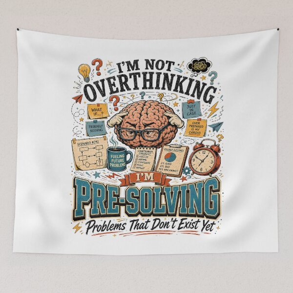 Item preview, I'm Not Overthinking I'm Pre-Solving Problems Funny Sarcastic Quote Design designed and sold by get55shirt.