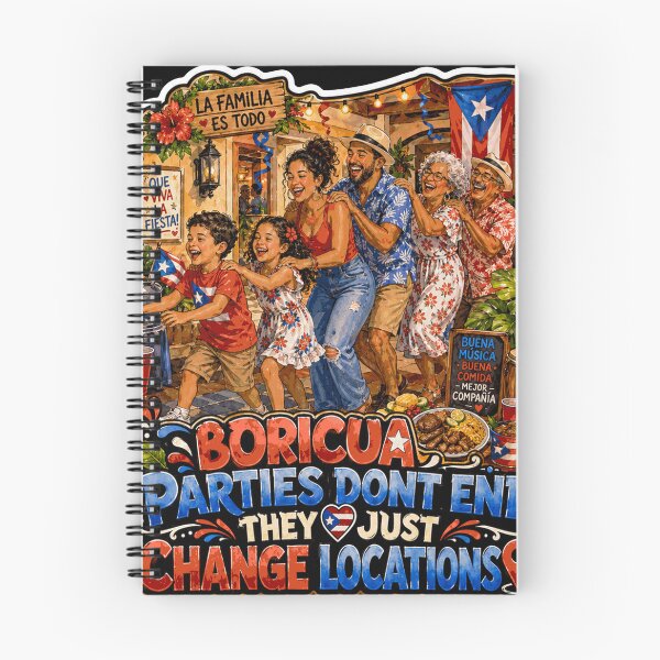 Item preview, Boricua Parties Don't End Puerto Rico Family Fun designed and sold by No Limits T-Shirts.