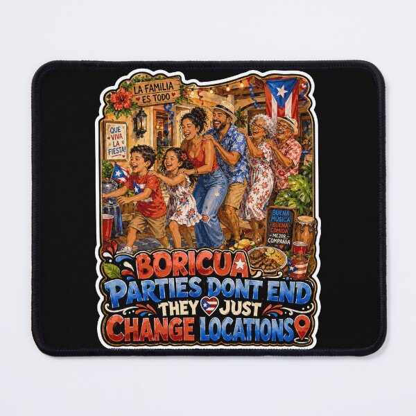 Item preview, Boricua Parties Don't End Puerto Rico Family Fun designed and sold by No Limits T-Shirts.