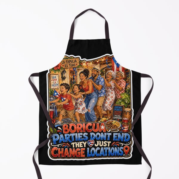 Item preview, Boricua Parties Don't End Puerto Rico Family Fun designed and sold by No Limits T-Shirts.