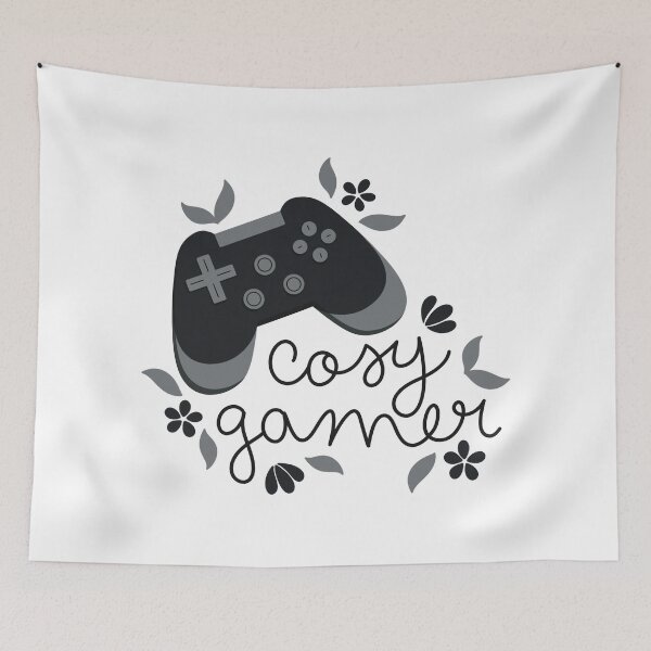 Item preview, Cosy Gamer Black Game Controller with Flowers designed and sold by winterpumpkin.