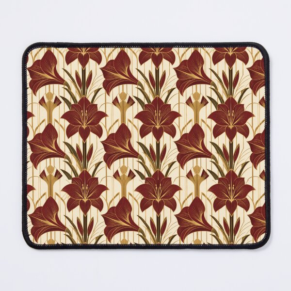 Item preview, Amaryllis Art Deco Geometric Gold Seamless Pattern designed and sold by Inkworksbyshery.