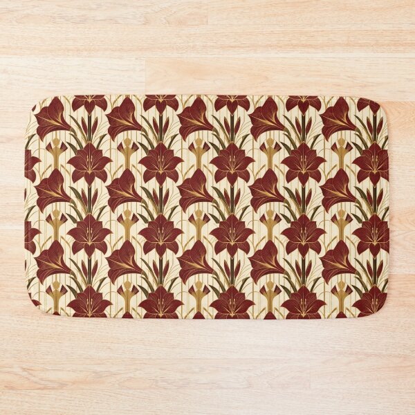 Item preview, Amaryllis Art Deco Geometric Gold Seamless Pattern designed and sold by Inkworksbyshery.