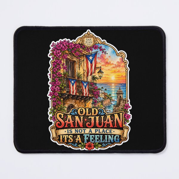 Item preview, Old San Juan Puerto Rico Flag Sunset Watercolor Art designed and sold by No Limits T-Shirts.