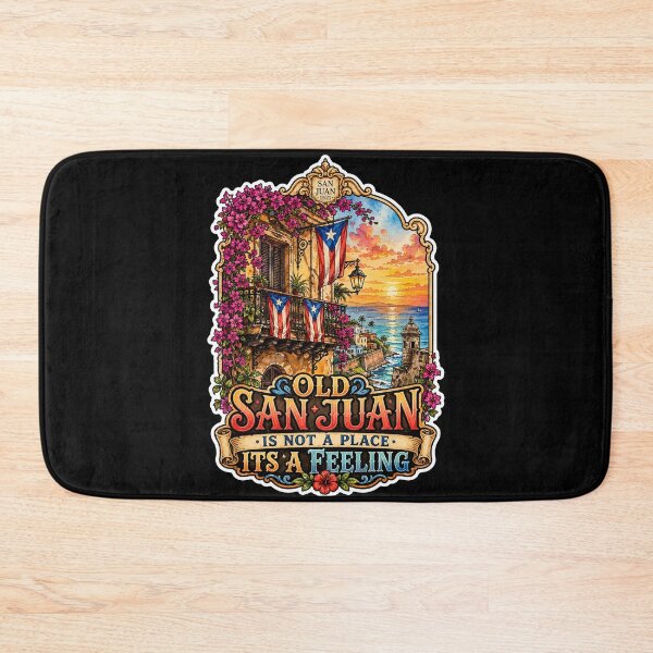 Item preview, Old San Juan Puerto Rico Flag Sunset Watercolor Art designed and sold by No Limits T-Shirts.