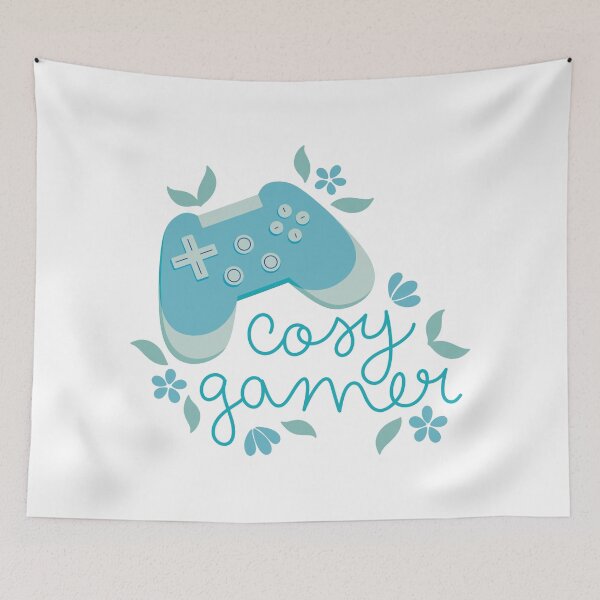 Item preview, Cosy Gamer Blue Game Controller with Flowers designed and sold by winterpumpkin.