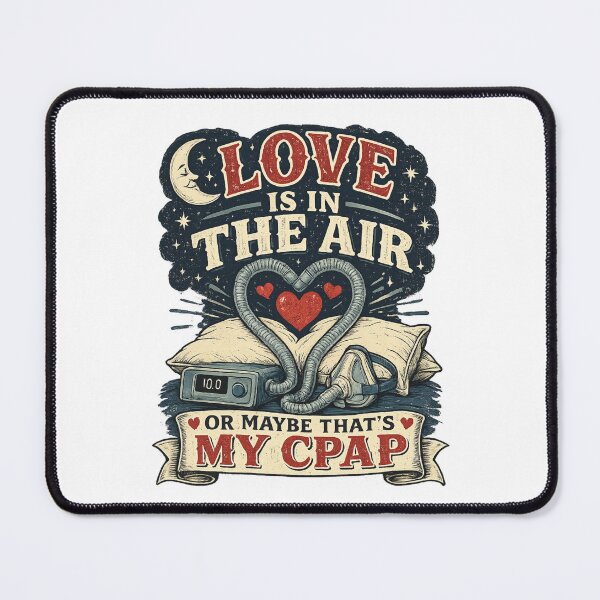Item preview, Love Is in the Air or Maybe That's My CPAP Funny Design | Vintage CPAP Romance | Sleep Apnea Humor | Still Got It Collection designed and sold by SoulThread Studio.