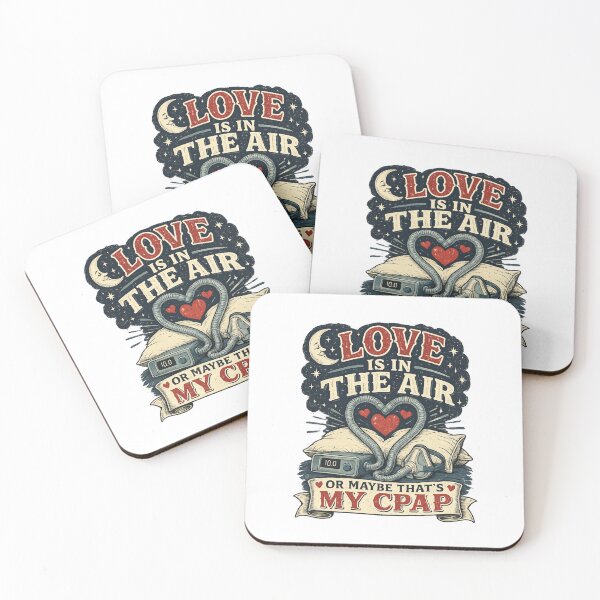 Item preview, Love Is in the Air or Maybe That's My CPAP Funny Design | Vintage CPAP Romance | Sleep Apnea Humor | Still Got It Collection designed and sold by SoulThread Studio.
