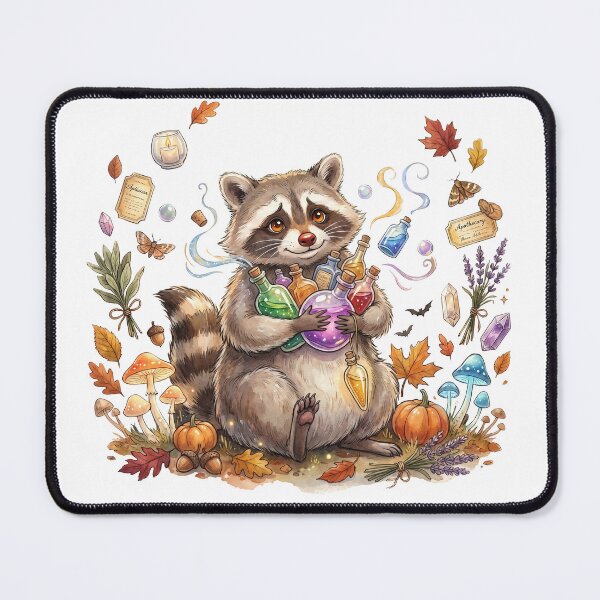 Item preview, Cute Witchy Raccoon Apothecary Autumn Magic designed and sold by DewCreates.