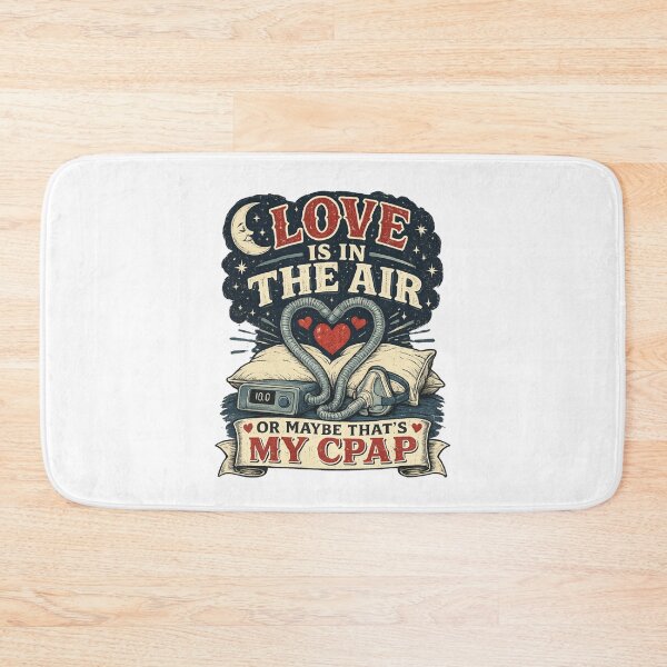 Item preview, Love Is in the Air or Maybe That's My CPAP Funny Design | Vintage CPAP Romance | Sleep Apnea Humor | Still Got It Collection designed and sold by SoulThread Studio.