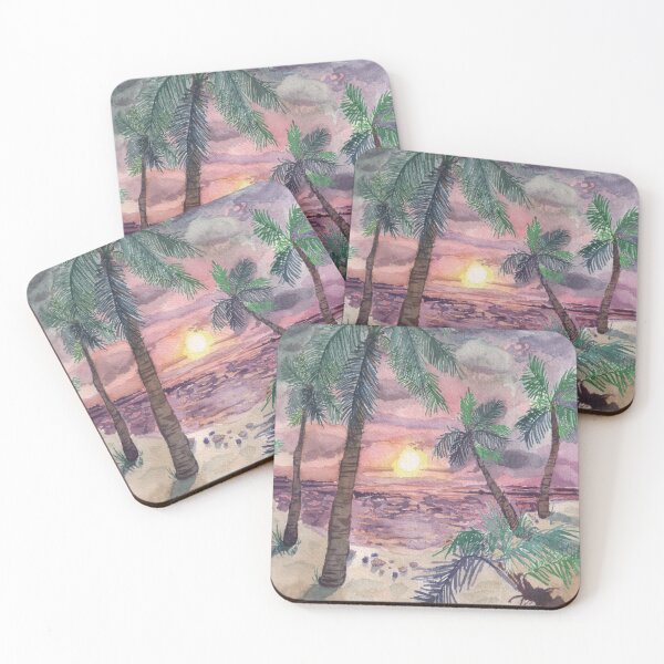 Item preview, Tropical Vibes Beach Sunset Watercolor designed and sold by GreyGnu.