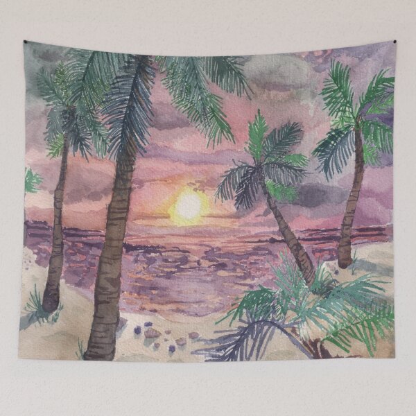 Item preview, Tropical Vibes Beach Sunset Watercolor designed and sold by GreyGnu.